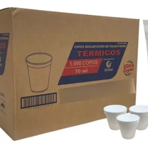 Copo Descartável Térmico 70ml/caixa/1000und